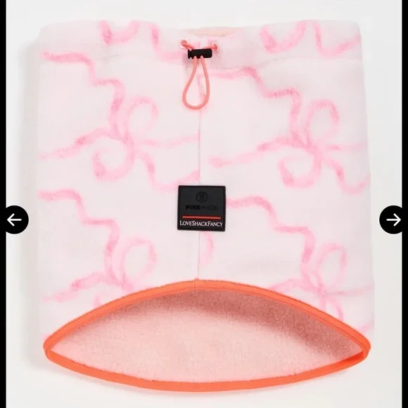 LoveShackFancy x Bogner Arian Ski Pink Bow NECK WARMER Gaiter NWT - Picture 4 of 7